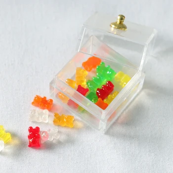 12Pcs Namiņš Miniatūras Sveķu grozs Candy Modelis Rotājumi DIY Amatnieku Namiņš Konfektes Apdare