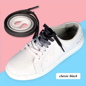 1Pair Modes Krāsainām kurpju šņorēm Konfektes Slīpums Boot Shoelace Zīda Audekls Sneaker Kurpju auklas Aug varavīksnes Virknes BC-2