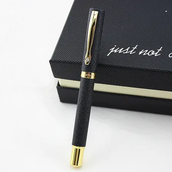 1pc Matte black diamond klipu Rollerball Pildspalvu Metāla 0.5 mm, Gluda Rakstīšanas Melnās Tintes Uzpilde Uzņēmuma Birojā Dāvanu Pildspalvas un Kancelejas preces