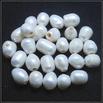 20pcs balts kultivētas saldūdens pērļu krelles 10-11mm liels caurums 3.0 mm iekšējais caurums zaudēt krelles sieviešu aproces pieņemšanas