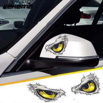 2gab Auto Uzlīmes Atstarojošie Eagle Eye Auto Uzlīme 3D Stereo Simulācijas Cat Eye Palūrēt Uzlīmes, Auto Piederumi Auto produktus TZ04