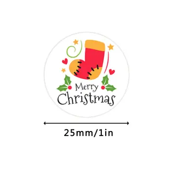 500Pcs/Roll Priecīgus Ziemassvētkus Uzlīme Krāsains Karikatūra Modelis ar Vārdiem Uzlīmes Scrapbooking Ziemassvētku Dekorēšanas Uzlīme
