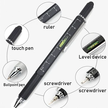 6 funkcijas Paslēptas skrūvgriezi luksusa Metāla lodīšu pildspalvu daudzkrāsains rollerball pildspalvas biroja kancelejas preces Pielāgotu LOGO dāvanu