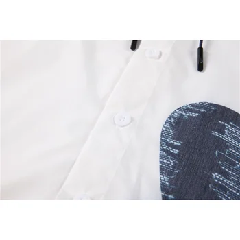Ar īsām Piedurknēm Sieviešu Blūze Ir 2021. Streetwear Drukāšanas Baltā Polo Apkakle Gadījuma Vintage Pogu Up Krekls TOP Draugs Baggy Blūze