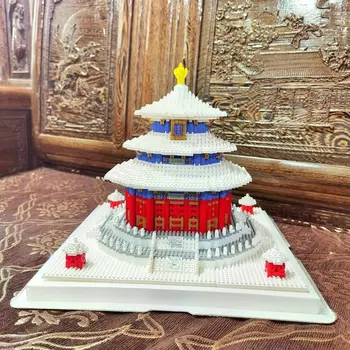 Bass, ka 8050 Pilsētas Arhitektūras Seno Templi Debesu Modeli, Celtniecības Bloki Komplekts Mini Dimanta Ķieģeļi Rotaļlietas Zēniem Bērniem Dāvanas