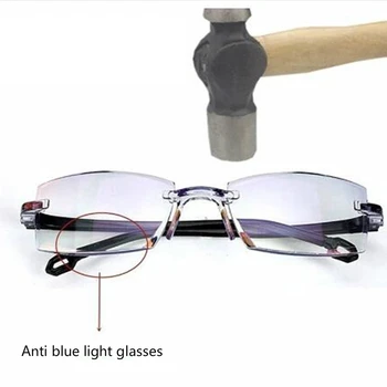 Bez Apmales Lasīšanas Brilles Anti Blue Ray Bifocal Aizsargbrilles Laukumā Bezrāmju Presbyopic Brilles Hyperopia Glasse Sieviešu Brilles Ir 2021. +4