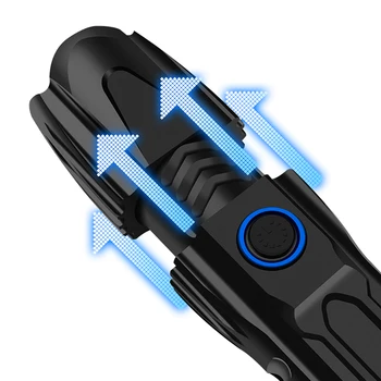BORUiT Zoomable Super Spilgti XHP90 LED Taktiskais Lukturītis USB Lādējamu Power Bank Lāpu Kempings Laternu Lietošanas 26650 Akumulators