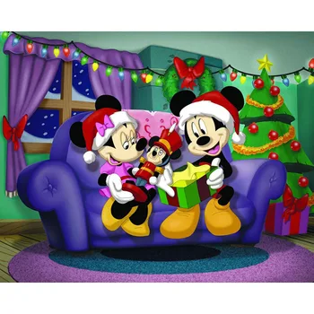 Disney DIY Mickey Dimanta krāsošana Mickey un Minnie Urbt Rhinestone cross stitch komplekti Izšuvumi roku darbs Amatniecības bērnu Gif