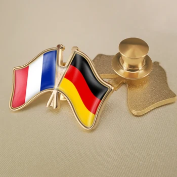 Francija un Vācija Šķērsoja Dubulto Draudzība Karogi Atloks Pins Broša Nozīmītes