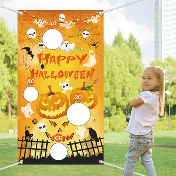 Halloween Mētāt Spēli Ķirbju Tēmu Banner Throwing Jautri Āra Spēļu Piederumi Bērnu Vecākiem Spēle Karoga Svētki Apdare