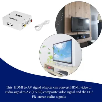 HDMI saderīgs ar Mini Kompozītu CVBS RCA AV Video Converter Adapteris Veco TV 1080p HRCA USB Kabeļi Multimedia
