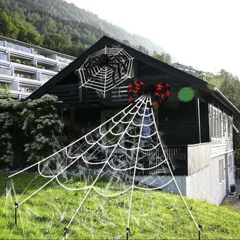 Ir 2021. Liels Stretchy Zirnekļa Tīkls, Triangle Web Halloween Āra Apdare Aksesuārus Simulācijas Lielās Rotaļlietas Apdare Haunted House