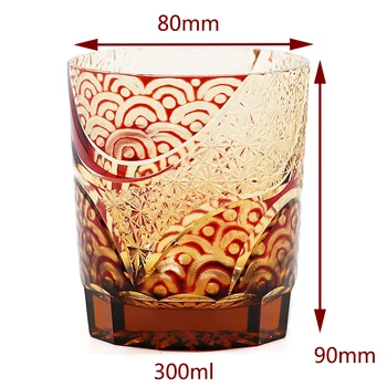 Japāņu Augstas Kvalitātes Pārklājums Griešanai Stikla Edo Kiriko Dēļ Tases Viskija Glāzi Vīna Glāzi Ar Dāvanu Kastē