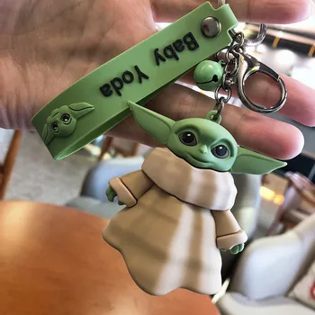 Jauns Anime Disney Yoda Bērnu Keychain Star Wars Yoda Bērnu Keyring Anime Attēls Soma Auto Cosplay Keychain, Rotaļlietas, Dāvanas Bērniem