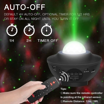 LED Star Galaxy Projektoru Lampas Guļamistabas ar Okeāna Viļņu RC Bluetooth Mūzikas Skaļrunis Istabas Interjeru Zvaigžņotām Debesīm Porjectors