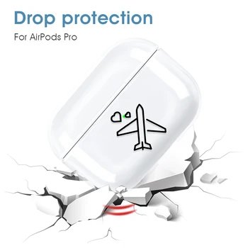 Lidojuma Maršruta Modelis Gadījumos Airpods Pro Gadījumā Pārredzamu Bluetooth Austiņu Aizsardzības Coque gaisa pākstis Pro Grūti PC Vāks