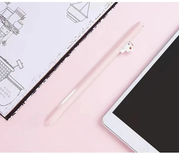 LierreRoom Zīmuli, 2 Cute Dzīvnieku Silikona Zīmuli Gadījumā Par Apple Zīmuli, 2 seguma Tablete Touch Pen Uzvalki iPad