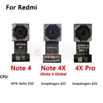 Mazo Priekšējo Kameru Xiaomi Redmi Piezīme 4 4.A 4X Pro Pasaules Galvenais Big Atpakaļ Atpakaļskata Kamera Modulis Flex Kabelis Tālruņa Daļas