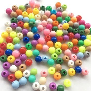 Meideheng Akrila Plastmasas krāsains apaļas Pērles Rokdarbi Piederumi Elastīga Kombinācija DIY Roku darbs Amatniecības Rotaslietas Piederumi