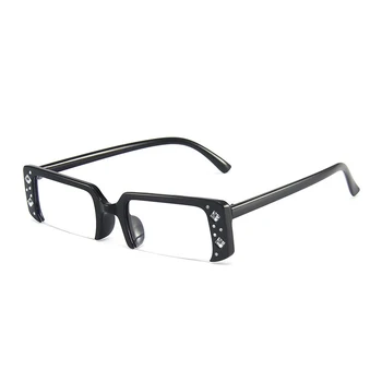 Modes Nelielu Taisnstūri, Daļēji bez apmales Brilles Sievietēm Luksusa Dimanta Apdare Briļļu Vīriešiem Laukumā Toņos UV400