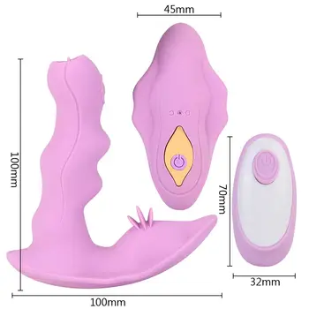OLO Valkājamas Seksa Rotaļlieta Sievietēm Tālvadības pults 7 Režīmi Dildo Vibratoru Mēles Laiza Klitora Stimulators Divkārša Sūkšanas Vibratori