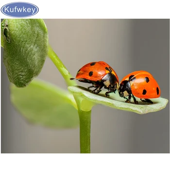 Pilna Dimanta Krāsošana Ladybugs Diviem Dzīvniekiem Dimanta Izšuvumi Priekšstatu Par Rhinestone 5D DIY Mozaīkas Piejūras Dekori Mājas