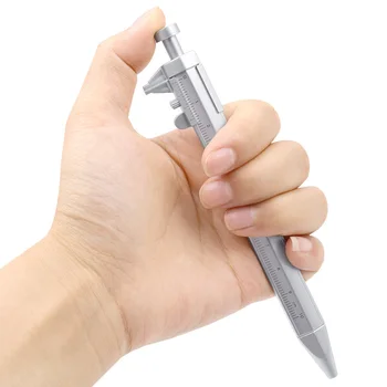 Push Lodīšu Pildspalvas, Daudzfunkciju 0.5 mm Gēla Tintes Pildspalva Plastmasas Vernier Suportu Rullīšu un Lodīšu Pildspalvu Mēroga Lineāls, Birojs Rakstiski Kancelejas preces