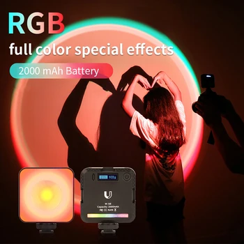 RGB Varavīksnes Saulrieta Gaismas Projekcijas Lampa Regulējamas, 2500K-9000K LED Video Apgaismojums Youtube Foto Studijas Kameras Fotogrāfija