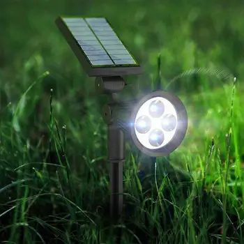 Saules Powered 4/7 LED Lampas, Regulējams Saules Prožektoru Apgaismojums Ūdensnecaurlaidīgs lampas Zālāju Ainavu Dārzs-Zeme Ziemassvētku IP H0X5