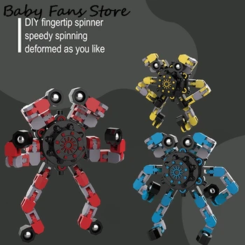 Savīti un Deformēta Lelle Dekompresijas Grūts Rotaļlietas Transformējamu Pirkstu Ripu Robots Maņu Rokas Fidget Spinners Rotaļlietas