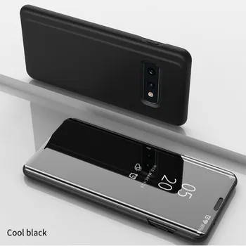 Skatu Spogulis Smart Flip Case For Samsung Galaxy S10 S8 S9 Plus S7 Malas S6 Piezīme 9 8 5 J5 2016 A6 A8 J4 J8 J6 2018. Gadam A3 A5 Līdz 2017. Vāciņu