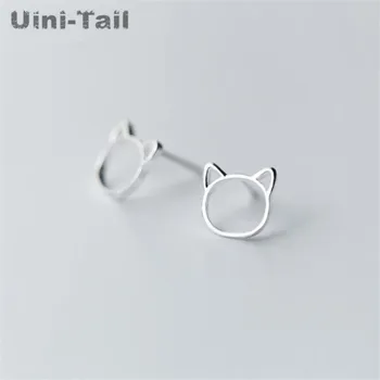 Uini-Asti jauns 925 sterling sudraba dobi kaķis auskari korejas temperaments, personības vienkāršu modes svaigi mazie auskari GN271