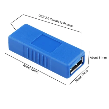 USB3.0 Tipa Sieviete Sieviešu Adapteris Converter Pagarināšanu Plug Connector USB 3.0 AF Ar AF Savienotāju