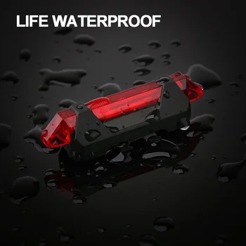 Velosipēdu Gaismas Ūdensizturīgs USB LED Taillight Aizmugures Lampas Drošības Brīdinājums MTB Riteņbraukšana Velosipēdu Taillamp Drošības Kalnu Flash Gaismas