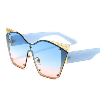Vienu Gabalu Saulesbrilles Sieviešu Ir 2021. Zīmola Dizainere Lunette De Soleil Femme Mens Kaķu Acīm Saulesbrilles