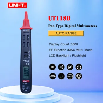 Vienības Ut118B Digitālo Ammeter Multimetrs 3000 Skaitās Ac/dc Ef Funkciju, Pildspalvas Veida Digitālo Multimetru Metru Detektoru testeris
