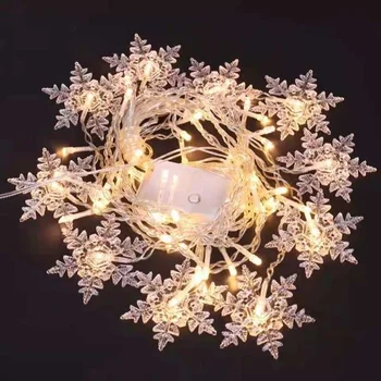 Vītne LED Sniegpārsliņas Vainags Aizkaru Pasaku Gaismas Piekārtiem Rotājumi Ziemassvētku Rotājumi Mājās Noel Navidad Jauno Gadu 2022