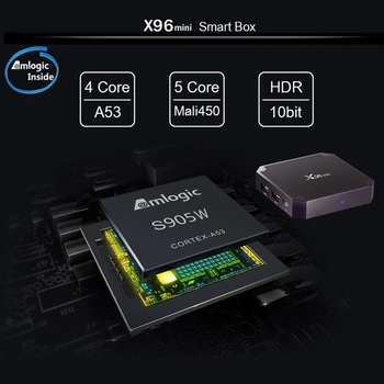 X96 MINI Android9.0 Smart TV Kastē 2.4 G Wifi Smart TV Kastē S905W Četrkodolu 4K 1080P Full HD Media Player 64 bitu X96mini Set-Top Box