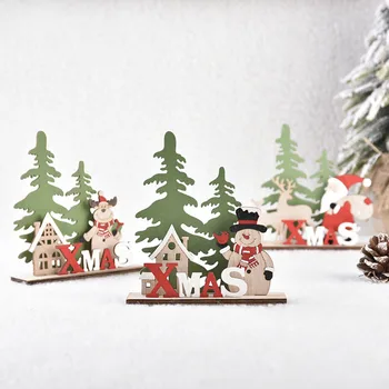 Ziemassvētku Apdare, Koka Samontēti Ziemeļbriežu Ragavas DIY Rotājumi Jigsaw Sniegavīrs Elk Ziemassvētku Rotājumi Mājas Puse Dāvanas