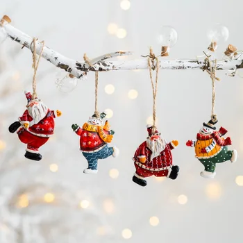 Ziemassvētku Vecītis, Sniegavīrs Nelielu Kulonu Sveķu Karājas Kulons Ziemassvētku Eglīte Apdares Kulons Ziemassvētku Rotājumi